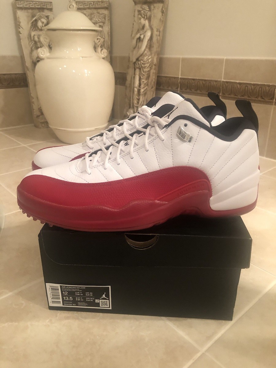 ⛳️ Nike Air Jordan 12 Low Golf Shoes 🍒 Cherry DH4120-161 Men's