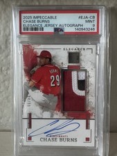 Chase Burns Elegance Jersey Auto /99🔥2025 Panini Impeccable