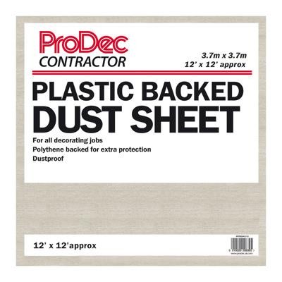 ProDec Contractor 12' x 12' Contractor Poly Backed Cotton Dust Sheet (5 Pack) - Image 2