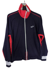 Vintage 90s Puma Track Jacket Top Navy Red White Mens M Unisex Retro Sportswear