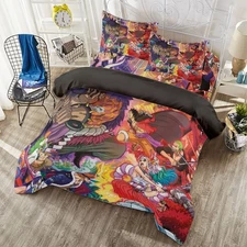 Best! One Piece Print Duvet Cover Set 4Pcs (Duvet Cover Sheet & 2 Pillowcases)