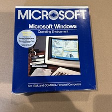 RARE! Microsoft Windows Version 1.0 Operating Environment Box (1985)