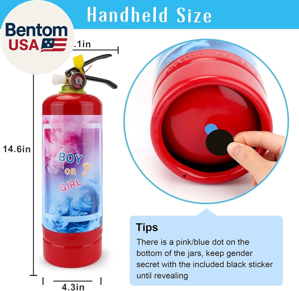Extintor de Incendios Giant Gender Reveal 2 Paquetes, Ideas de Revelación de Género, Bebé Niño Rev Foto 4 de 4