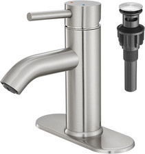 Brushed Nickel Bathroom Faucet Single Handle Bathroom Vanity Sink Faucet with Po