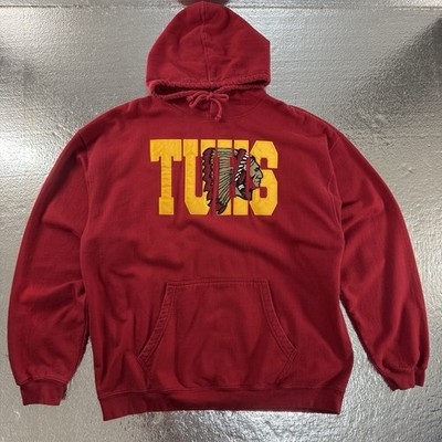Vintage TUHS Hoodie Pullover Sweater Wear Mens Size XL Chief Tribe Indian