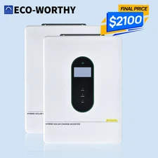 ECO-WORTHY 2Pack 12KW 48V Solar Hybrid Inverter 120V/220V Split Phase