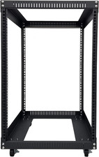 15U Heavy Duty Open Frame Server Rack with Wheels for Network  AV Gear