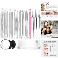 22Pcs Blackhead Remover Pimple Extractor Kit Skin Acne Zit Tools