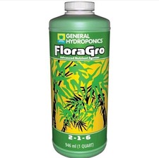 General Hydroponics FloraGro 2-1-6 Liquid Plant Food   Vegetative Growth, 1 qt