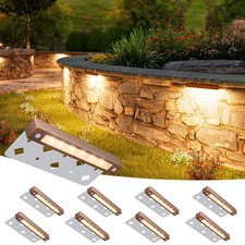 8 Pack 7 Inch Retaining Wall Lights, Waterproof LED Hardscape Lighting, Cutta...