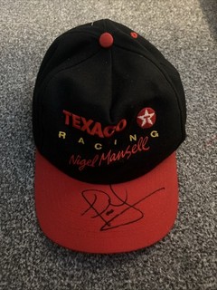 F1 Legend Nigel Mansell Hand Signed Texaco Cap