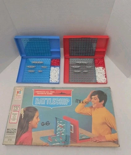 Vintage Battleship Board Game Milton Bradley 1971 - Complete With Box