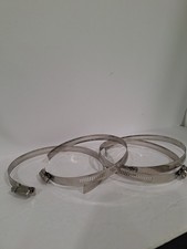 SET OF 4 4 INCH STEEL HOSE CLAMPS TO PREVENT LEAKS NEW NEVER USED