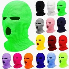3 Hole Full Face Mask Winter Warm Ski Cap Balaclava Beanie Tactical Hat