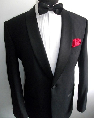 TUXEDO EVENING Dinner Wedding SUIT Jacket Trousers 38 Black WOOL CRUISE W 32 L28 - Picture 4 of 14