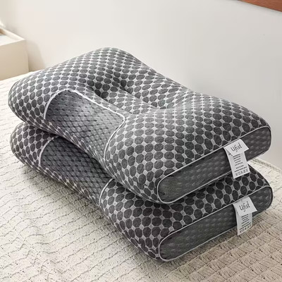 2 Pack Ergonomic Orthopedic Neck Massage Pillows   Adjustable Sleeping Comfort