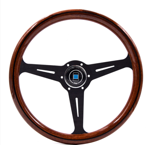 Wooden ND style Steering Wheel with cover, Nardi horn button,wood steering wheel - Picture 1 of 9