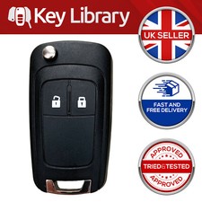 Vauxhall 2 Button Flip Remote Car Key Fob 433Mhz For Astra Insignia Mokka Zafira