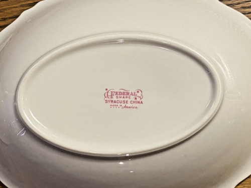 Two (2) Piece Set Syracuse China Rosalie 9" Oval Serving Bowls Federal Shape - Picture 12 of 22