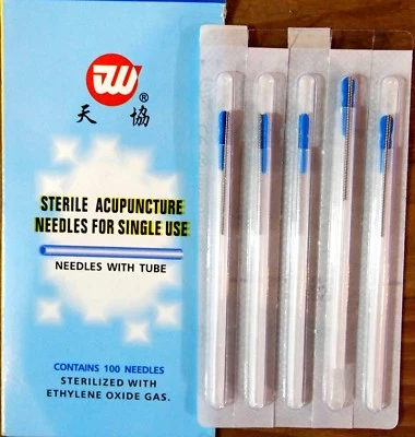 TIAN XIE Acupuncture Needles With Guide Tube for Single Use 0.25x40mm