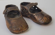 Vintage Bronzed Baby Shoes Girls Cottagecore Grannycore