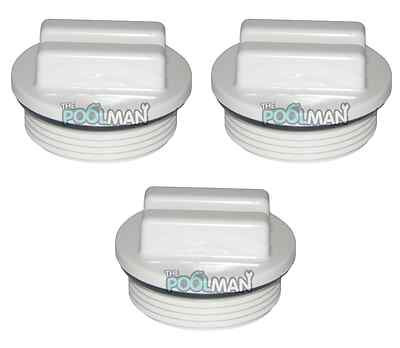  3 Threaded Plugs with O-Rings for Pool Filters or Returns and Replaces SP1022C