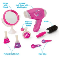 Kidoozie Glamour Girls Styling Set - Pretend Play Hair and Cosmetics Set