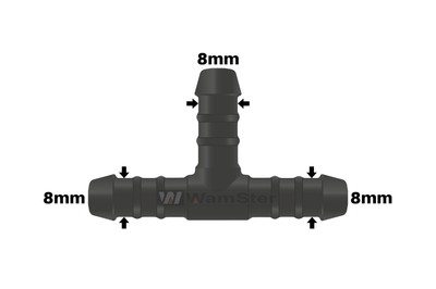 Schlauchverbinder 8 Mm – PA6 GF30, Schwarz, Temperaturbeständig Bis 140°C, Für Automotive & Industrie