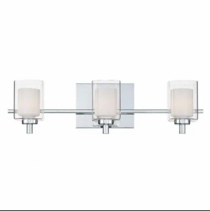 Quoizel Kolt Bathroom 3 Light LED Etched Glass Chrome Lighti