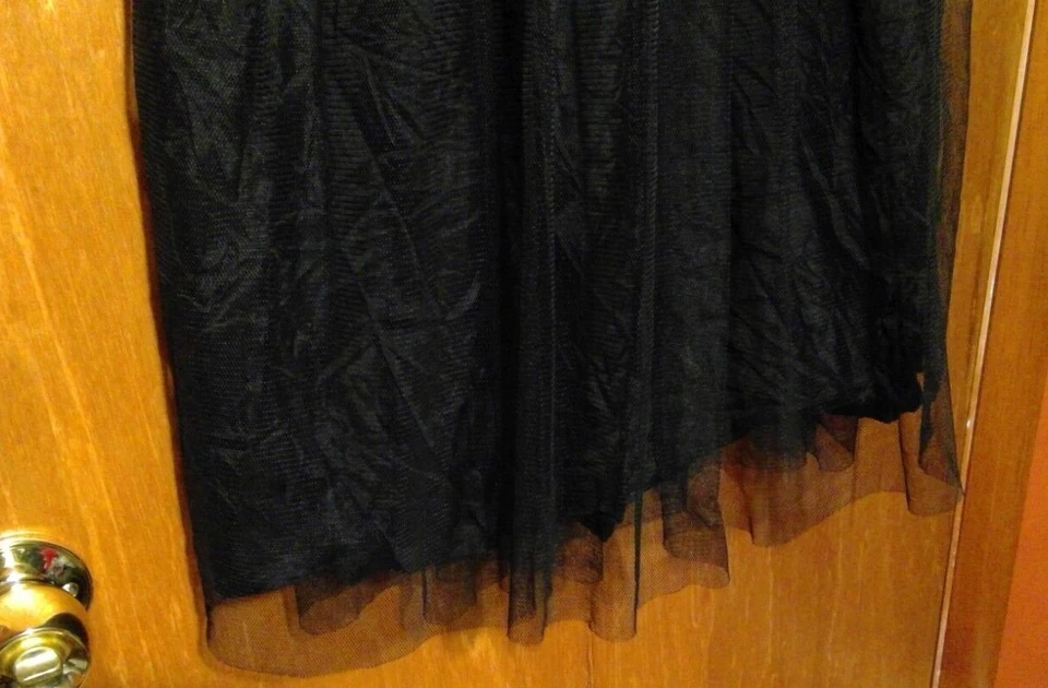 My Michelle Vintage 90s Black Full Length Tulle Skirt Maxi Goth / Witchy US 5 - Image 4 of 4