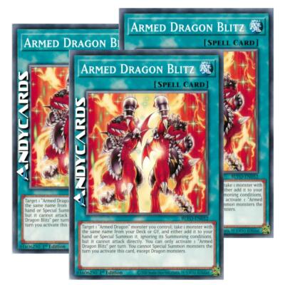 3x ARMED DRAGON BLITZ   (Armed Dragon Blitz)   Common   BLVO EN052   YUGIOH!