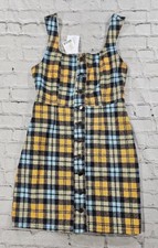 Urban Outfitters Plaid Button Up Jumper Dress WOMENS SIZE 4