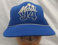 Maui 94 Trucker Hat Blue Mesh Back Snapback Cap Hawaiian Headwear Excellent