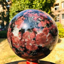 15.09LB Natural astrophyllite quartz "fireworks stone" crystal ball therapy 297