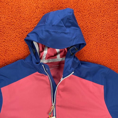 PETER MILLAR Mens XL Hyperlight 3L Link Hooded Jacket Cape Red $270 - Picture 4 of 11