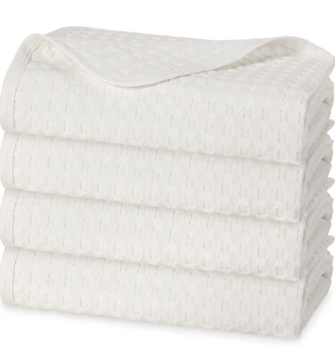 4 Pack 100% Cotton Baby Waffle Blanket 45 x 41 Inch Soft Breathable