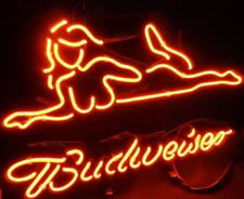 Hot Sexy Girl Classic Style 17"x14" Neon Beer Sign Boutique Real Glass Handmade