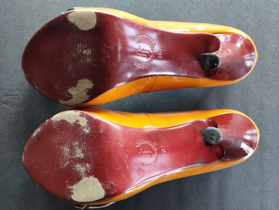 Virginia Tech, VT Hokies Fan Feet Talla 10.5 Naranja y Rojo Zapatos Tacones Graduación Foto 3 de 3