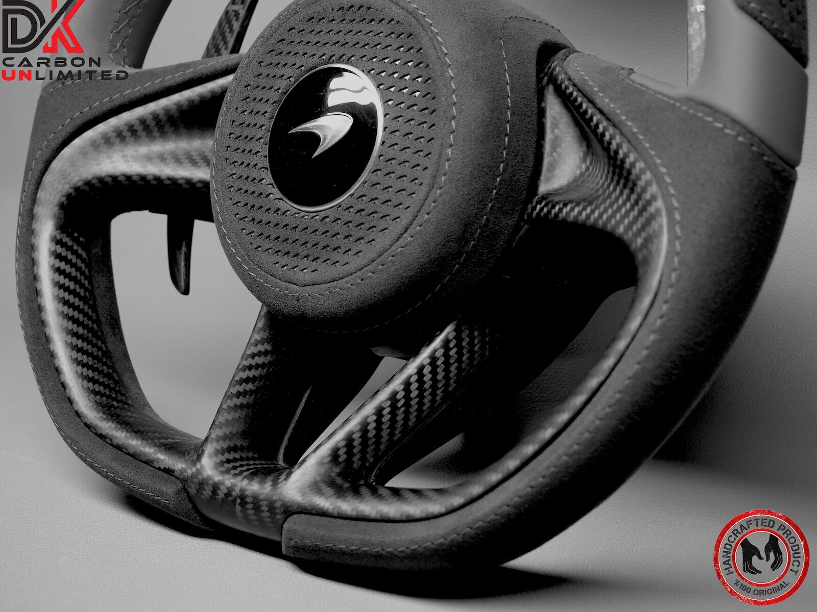 McLaren 720S 750S 765LT Spider GT Gray Ring Napa Gloss Carbon Steering Wheel
