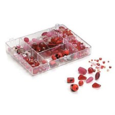 GLASS Jewelry BEADS RED Assorted Sizes & Shap...