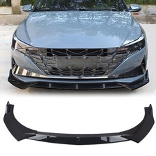 Für 2021+ Hyundai Elantra Glänzend Schwarz Front Stoßstange Lip Spoiler Body Kit