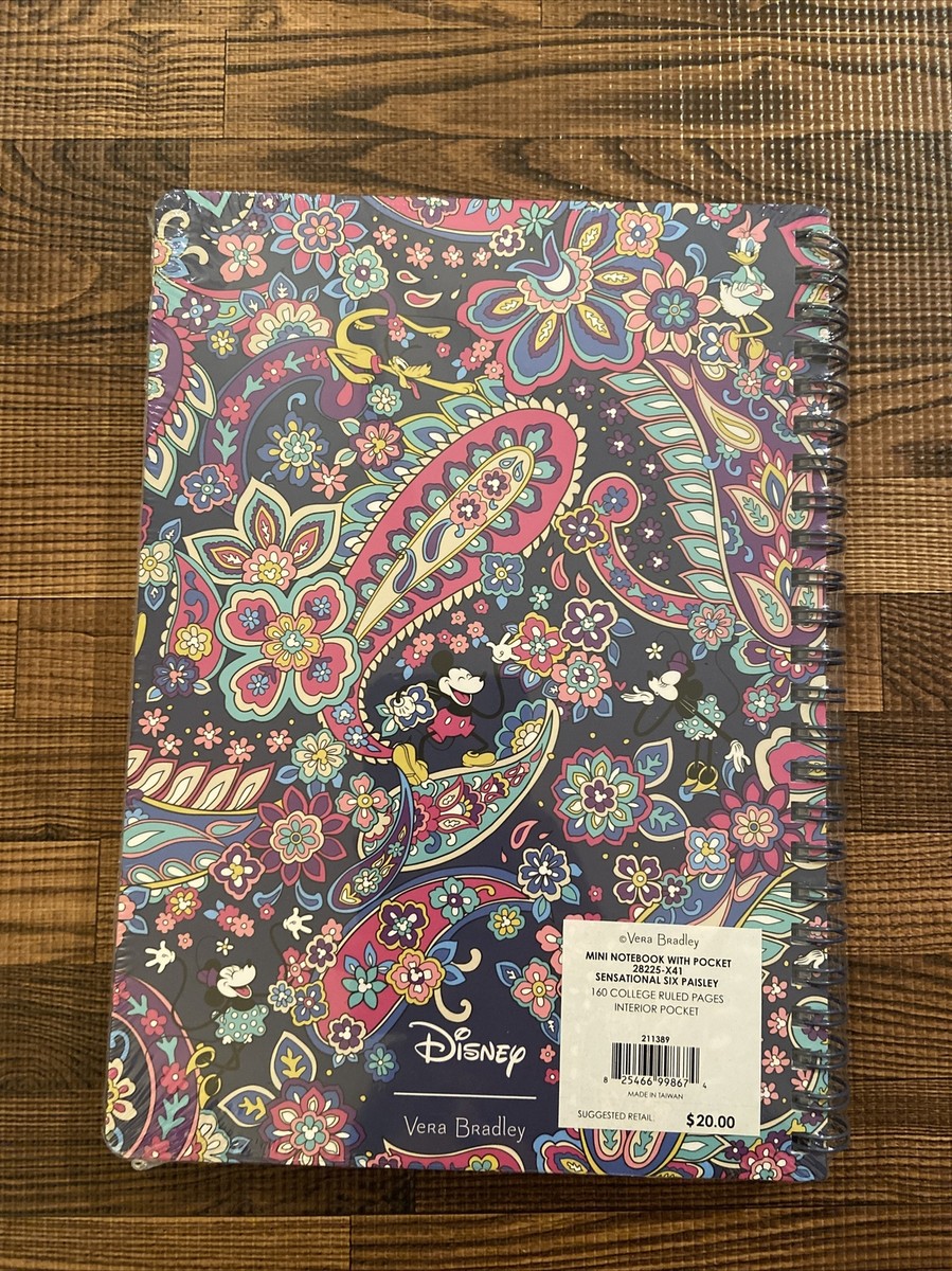 Vera Bradley Disney Sensational Six Paisley Mini Notebook With