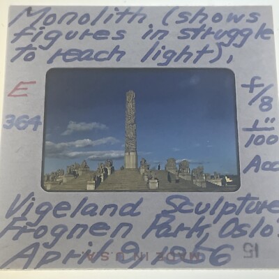 35mm slide 1956 Frognen Park Sculptures Statues Oslo Norway Kodachrome #364