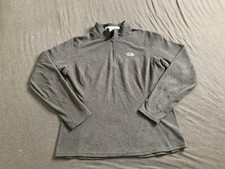 The North Face Womens Sweater Extra Large Gray Fleece Quarter Zip Pullover Logo