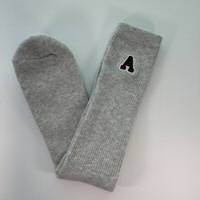 VTG Socks Crew 10-13 Acrylic Blend 80's 90s Grey "A" Logo Thick USA.