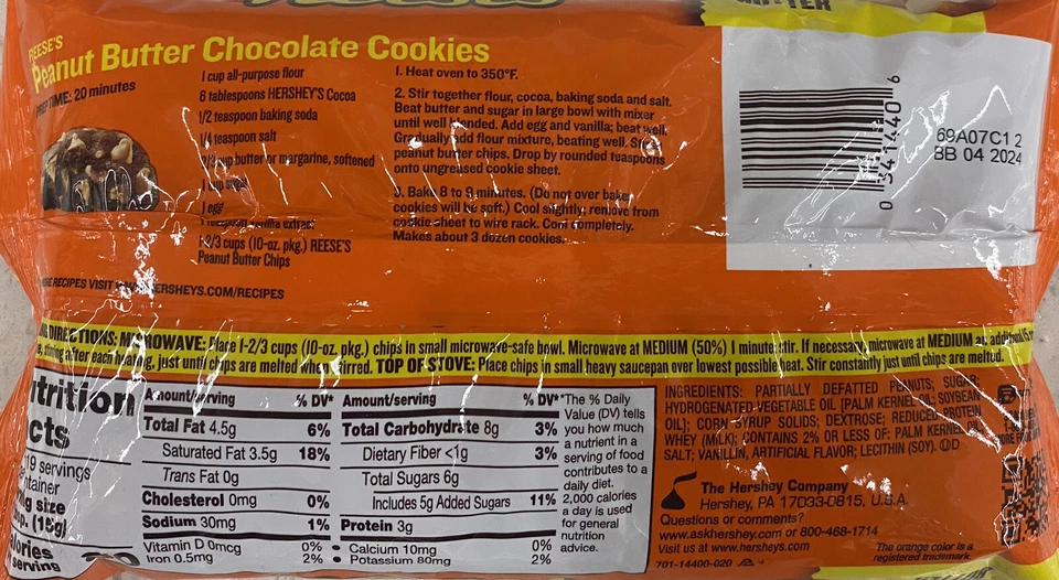 5x Reese's Peanut Butter Baking Chips 10 oz Bag FREE SHIPPING NEW - 5 PACK - Image 3 of 3