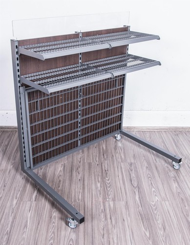 Rollregal 156er Set Verkaufsständer Rollregal Braune Holzzwischenwand 138 cm NEU - Afbeelding 5 van 6