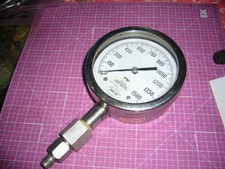 PRESSURE GAGE, DANTON, STAINLESS STEEL CASE, RANGE 0 TO 1500 LBS.