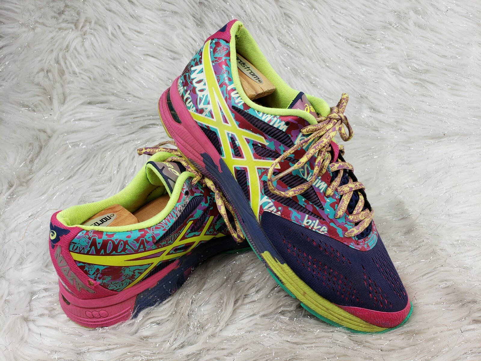 ASICS T580N Sneakers Purple Pink Yellow Blue Size 11 / 43.5