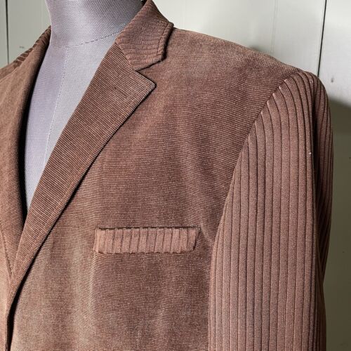Inserch Italy Mens Brown Elbow Patch Blazer Sports Coat 2XL
